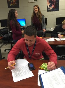 An entrepreneur is seen here analyzing his cash flow.